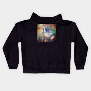 Skeleton holds Earth Kids Hoodie